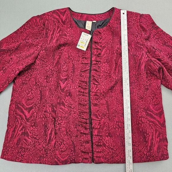 Vintage Lavender & Honey Dressy Jacket 3X Dark Red Textured Y2K Whimsigoth NEW - Picture 13 of 14
